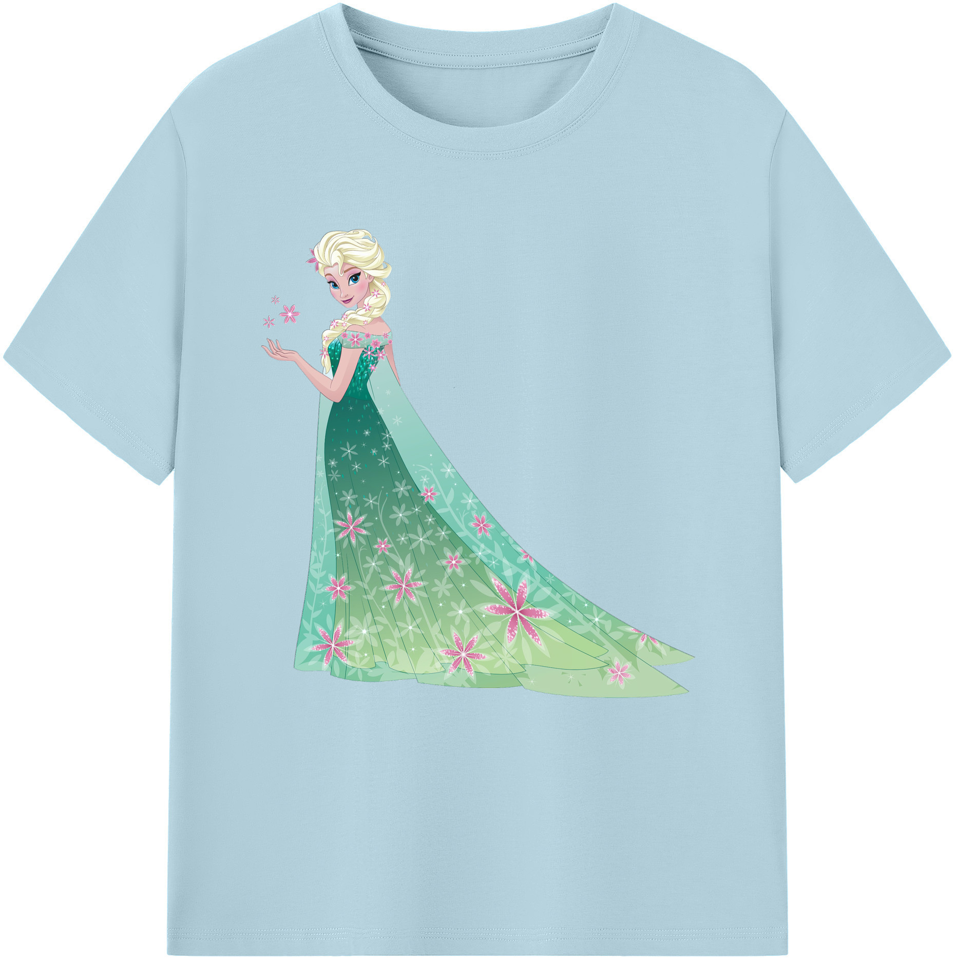 （画像用） アナと雪の女王 アンナ エルサ Frozen Anna Elsa 綿100％半袖Tシャツ（フロントプリント）